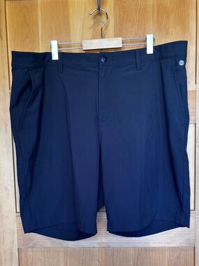 adidas Black Flat-Front Men's Golf Shorts